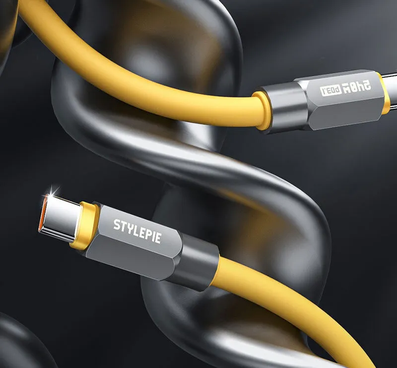 240W type c liquid soft silicone charging cable