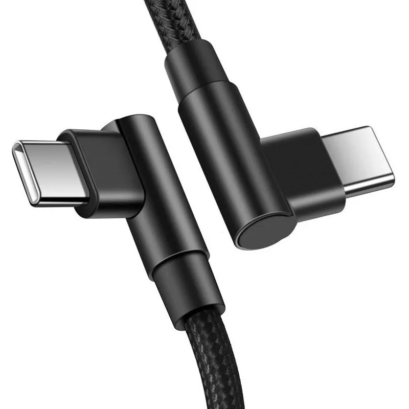 Nylon Braided 90 Degree USB-C TO USB- C Cable