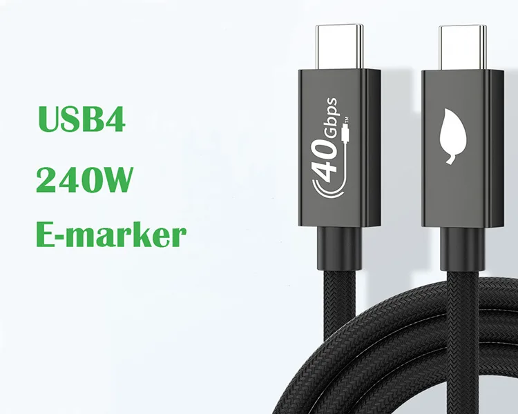 USB4 5A 240W Nylon Braided USB C Cable