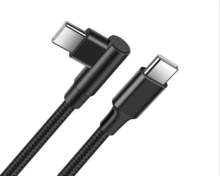 60W USB C nylon braided 3A 90° USB3.0 type C cable
