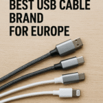Best USB cable brand for European market – high-quality USB cables displayed on a wooden surface