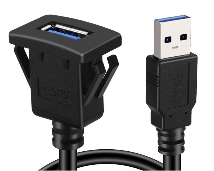 Car dashboard extension cable USB 3.0 panel waterproof cable Usb3.0 Extension For Car 1m