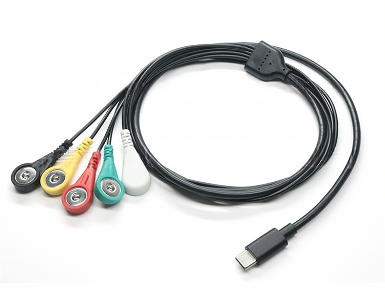 Type-c male to 4.0 electrode female ECG lead wire