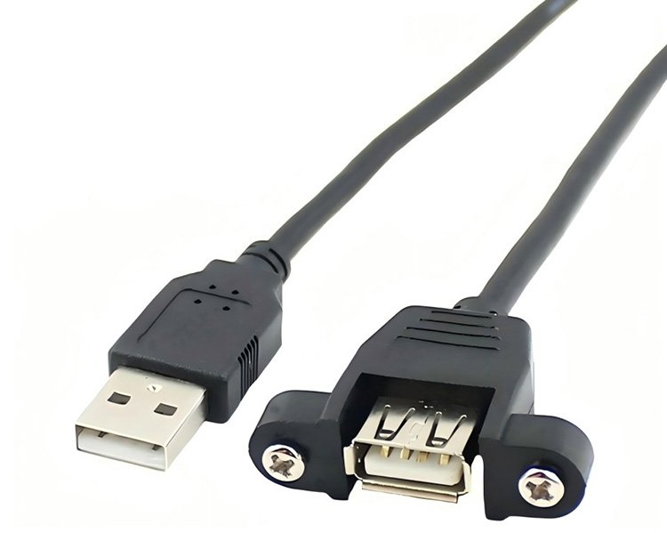 USB male to female extension cable with screw holes USB2.0 extension cable with ears data cable USB2.0 panel cable