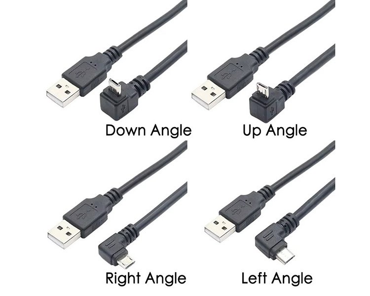 micro usb 5p 90° USB charging data cable