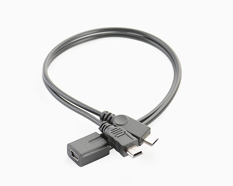 Mini USB 5Pin Female to Mini Usb 5pin Male + Micro USB Male