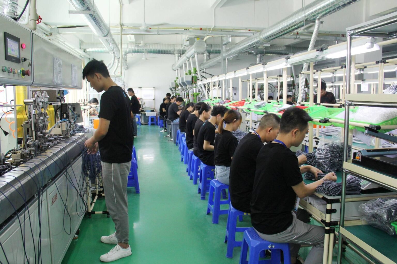 USB cable assembly lines (Type C, Lightning, Micro USB)