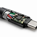 Thunderbolt 3 cable teardown showing internal structure and components