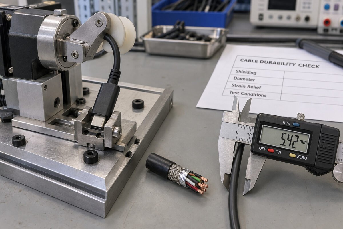 USB cable strain relief and construction
