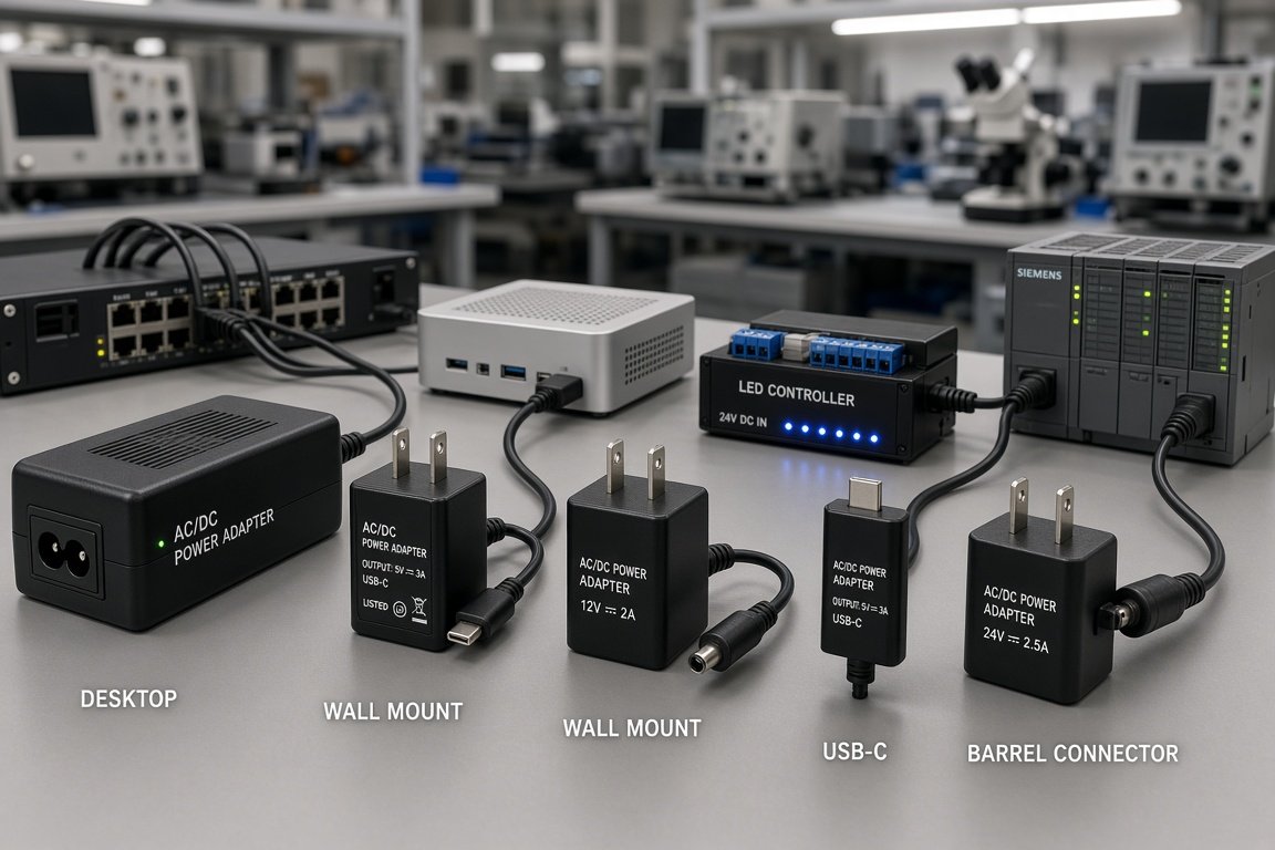 Private label power adapter configurations – desktop and wall-mount